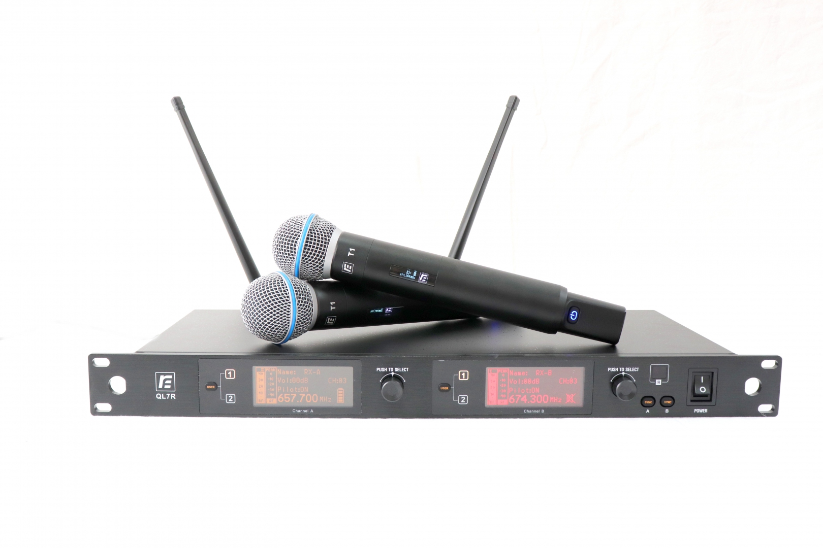 RFIntell QL7R/T1-B 720,500-754,000 МГц 2-канальная радиосистема с 2-мя ручными микрофонами в Иркутской области